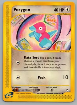 Porygon (103a) 103A/147 Common Aquapolis Pokemon Lightly Played - Image 1