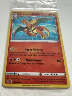 Pokemon TCG Special Delivery Charizard SWSH075 Promo Card Sealed Swirl 🍥 - Image 1