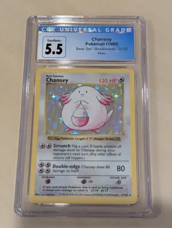 1999 POKEMON BASE SET HOLO #3/102 CHANSEY CGC 5.5 - Image 1