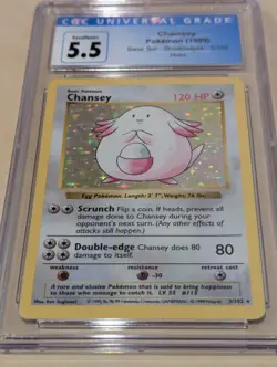 1999 POKEMON BASE SET HOLO #3/102 CHANSEY CGC 5.5 - Image 2