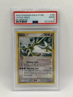 2005 Pokemon Gold Star EX Deoxys #105 Latias Holo PSA 2 GD - Image 1