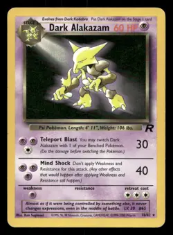 Dark Alakazam 18/82 Team Rocket Unlimited MP Pokemon - Image 1