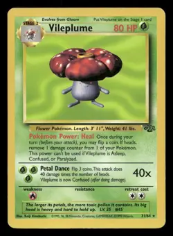 Vileplume 31/64 Jungle Unlimited HP/DMG Pokemon - Image 1