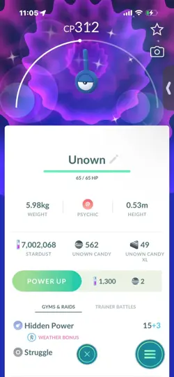 Pokemon Go Shiny Unown ! - Image 1