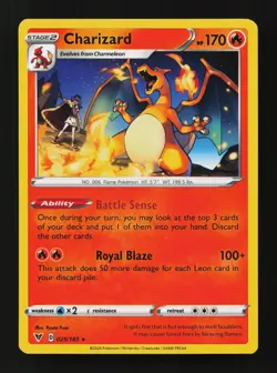 Charizard 025/185 Non Holo Rare Vivid Voltage Pokemon Cards - Image 1