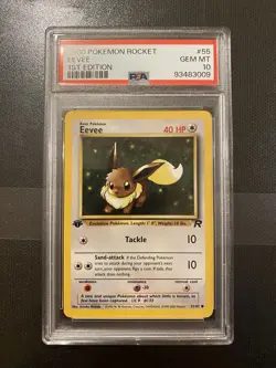2000 Pokemon Rocket 1st Edition Eevee # 55 PSA 10 - Image 1