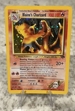 Blaine's Charizard 2/132 Gym Challenge Holo- Pokemon TCG WOTC- MP - Image 1