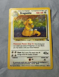 Pokemon TCG Dragonite Fossil 4/62 Holo Rare 100 HP Stage 2 1999 Unlimited - Image 1