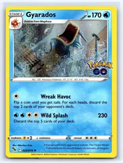 Gyarados 022/078 Holo Rare Pokemon GO Pokemon Holo Lightly Played - Image 1