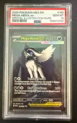 2025 Pokemon Mega Absol ex SIR #180 Mega Evolution PSA 10 GEM MINT - Image 1