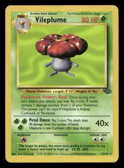 Vileplume 31/64 Jungle Unlimited HP/DMG Pokemon - Image 1