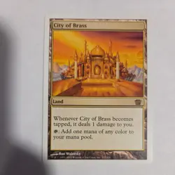 Magic: The Gathering 8th Edition City of Brass Rare Card NM Condition - Image 1