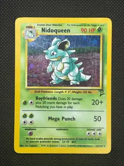 2000 Pokemon TCG Card Base Set 2 Nidoqueen 12/130 Holo Rare - Image 1