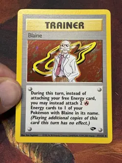 Blaine 17/132 Holo Rare Pokemon Gym Challenge 2000 WOTC Trainer Unlimited Mint - Image 1