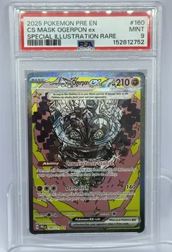 2025 CORNERSTONE MASK OGERPON 160 PRE SPECIAL ILLUSTRATION RARE EX PSA 9 POKEMON - Image 1