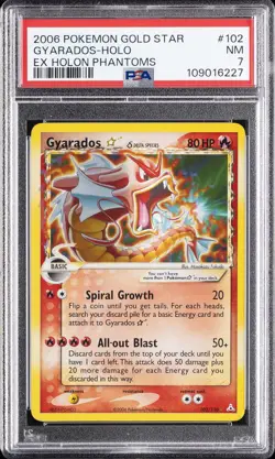 Pokemon Gyarados EX Holo Holon Phantoms 102/110 Gold Star PSA 7 - Image 1