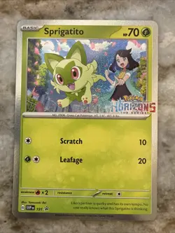 Sprigatito 191 Pokemon Horizons Scarlet & Violet SVP Holo Black Star Promo NM - Image 1
