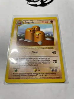 Pokemon Base Set Shadowless Dugtrio 19/102 Rare Non-Holo NM Vintage WOTC - Image 3