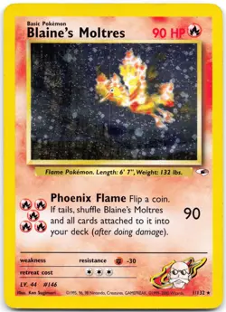 Blaine's Moltres 1/132 Unlimited Holo Gym Heroes MP - Image 1