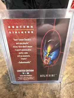 WOLVERINE Fleer 1995 Ultra X-men Hunters & Stalkers Foil Chase Card Silver! - Image 3