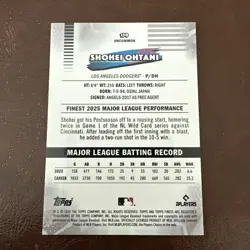 Topps Finest 2025 Shohei Ohtani #150 Los Angeles Dodgers Uncommon Card - Image 2