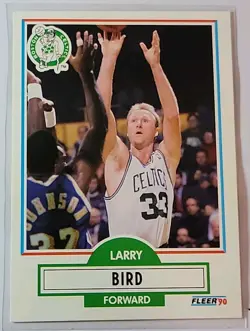 Larry Bird 1990-91 Fleer Card #8 Boston Celtics - Image 1