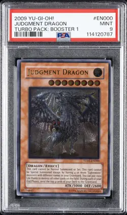 2009 YU-GI-OH! TURBO PACK BOOSTER ONE #EN000 JUDGMENT DRAGON PSA 9 - Image 1