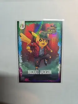 Michael Jackson Holo Pikachu Cosplay Set 2025 Pokemon Chase Card 177 - Image 1