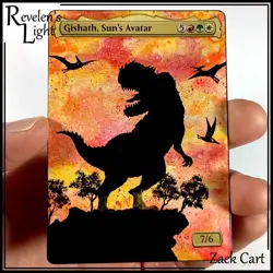 Gishath, Sun's Avatar Alter - Hand Painted MTG Altered Art Card Magic Alternate - Image 1