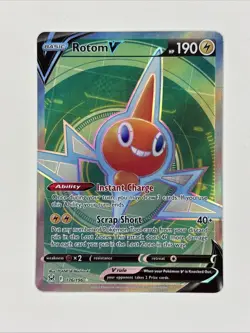 Pokemon - Rotom V - 176/196 - SWSH Lost Origin - Full Art Card - Image 1