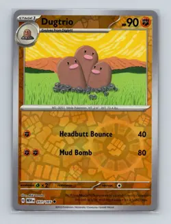 Dugtrio 051 2023 Pokemon Scarlet & Violet MEW 151 Reverse Holo U Card NM+ (b) - Image 1