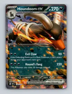 Houndoom ex 134 2023 Pokemon Obsidian Falmes Double Rare Card NM+ - Image 1