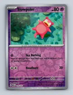 Slowpoke 079 2023 Pokemon Scarlet & Violet MEW 151 Reverse Holo Card NM+ (a) - Image 1