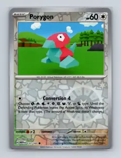Porygon 137 2023 Pokemon Scarlet & Violet MEW 151 Reverse Holo Card NM+ - Image 1