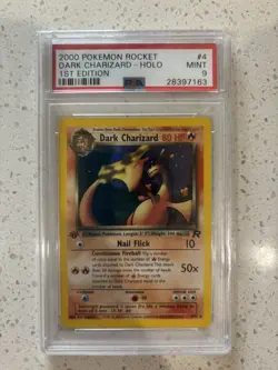 2000 Pokemon Rocket 1st Edition - Dark Charizard Holo 4/82 PSA 9 MINT - Image 1