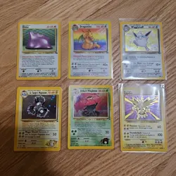🔥🔥Pokemon Card Lot 6, Vintage Holos, Fossil, Jungle, Dragonite, Zapdos - Image 1