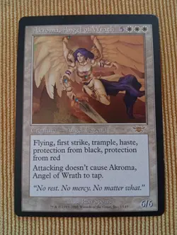 MTG Akroma, Angel Of Wrath Off-center(MisscutU) in the Upper Border Legions 2003 - Image 2