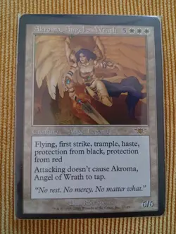 MTG Akroma, Angel Of Wrath Off-center(MisscutU) in the Upper Border Legions 2003 - Image 5