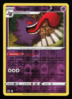 Gengar 057/198 Reverse Holo Rare Chilling Reign Pokemon Card - Image 1