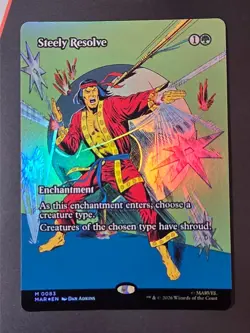 Steely Resolve 83 Borderless Magic: The Gathering Marvel Universe Foil Mythic NM - Image 1