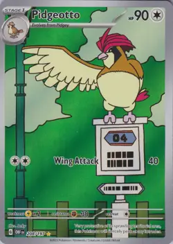 Pokemon Pidgeotto 208/197 Obsidian Flames Illustration Rare Full Art Holo SV03 - Image 1