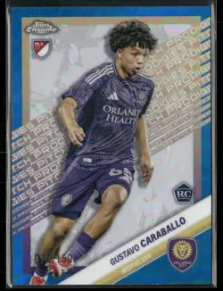 2025 Topps Chrome MLS #181 Gustavo Caraballo Blue Refractor #/150 - Image 1