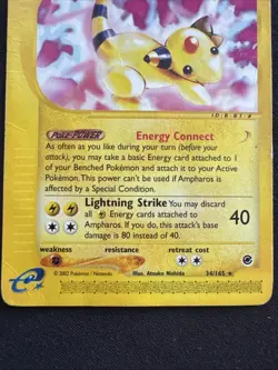 Ampharos 34/165 Rare Expedition Base Set Pokemon HP - Image 3