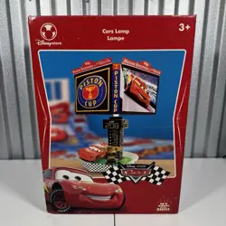 RARE Disney Store Pixar Cars Piston Cup Lamp Lightning McQueen NEW IN BOX SEALED - Image 1