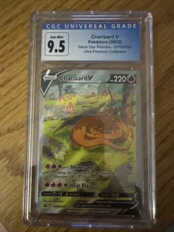 Pokemon Charizard v SWSH260 CGC 9.5 Full Art Holo Black Star Promo 2022 - Image 1