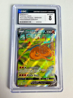POKEMON Sword & Shield CHARIZARD V SWSH260 UPC Black Star PROMO CGC 8 NM-MT - Image 1