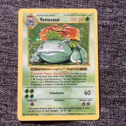 Pokemon Venusaur Base Set Shadowless 15/102 Holo Rare 1999 Edition TGC - Image 1