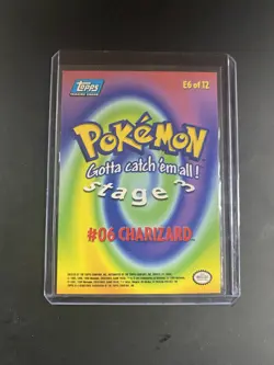 Charizard E6 of 12 Movie Edition Foil Topps 1999 Blue logo Pokemon Card Holo LP - Image 2