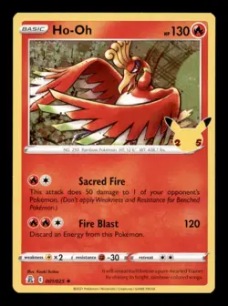 HO-OH 001/025 HOLO RARE CELEBRATIONS NM/M - Image 1