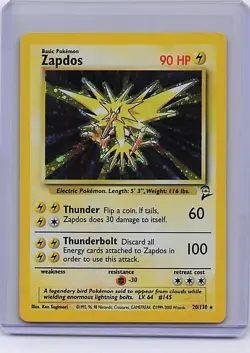 Zapdos 20/130 Holo Rare Base Set 2 Pokemon Lightly Played - Image 1